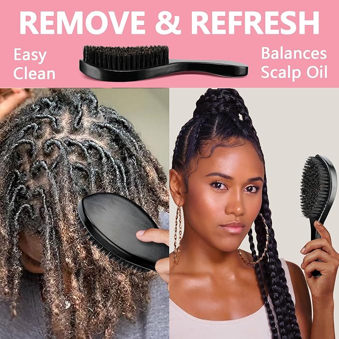 Braid Spray Rose Water for Dreads, Dreadlocks, Locks Spray Rose Water for Itchy Scalp, Shine&Bightweight for Dull Hair Twists, Cornrows, Box Braids Moisturizer Loc Moisturizer Braid Bristle Hair Brush