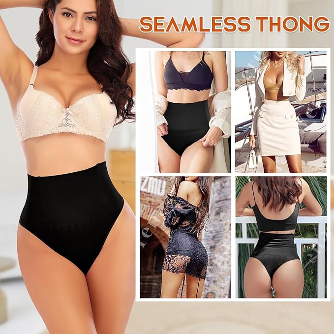 Werena Tummy Control Thong Shapewear for Women High Waist Shaping Underwear Seamless Body Shaper Panties Girdle