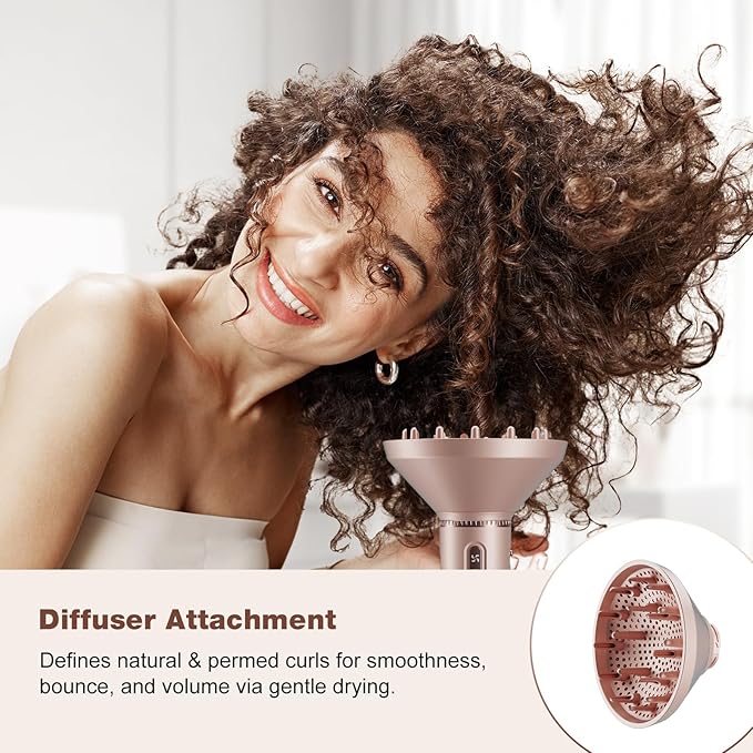 7MAGIC 7 in 1 Hair Styler & Hair Dryer Brush, 110,000 RPM High-Speed Blow Dryer with Negative Ions for Frizz-Free Styling Fast Drying Curling Volumizing Straightening, Hot Air Styler with Travel Case