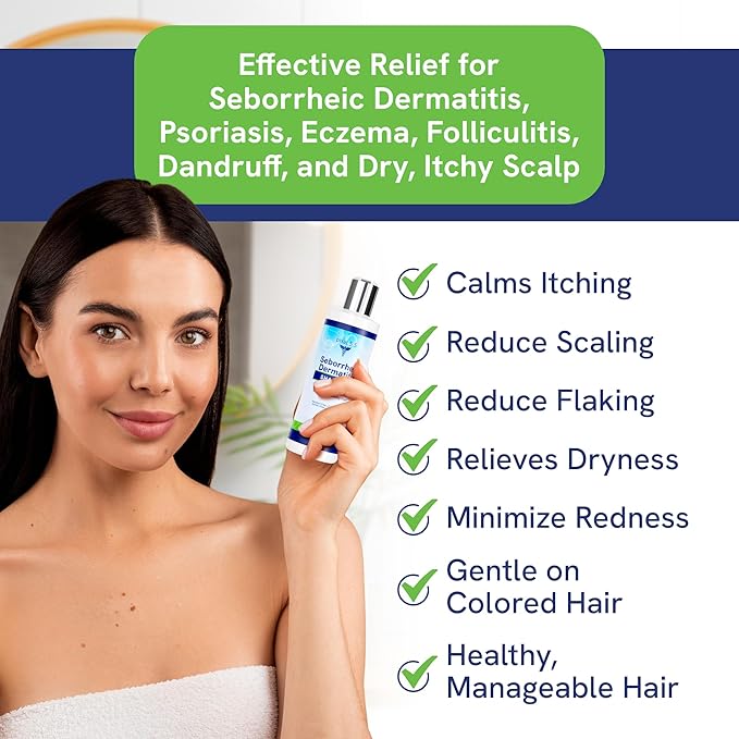 Sulfate-Free and Fragrance Free Shampoo and Conditioner Set, Safe for Seborrheic Dermatitis, To Soothe Dry and Itchy Scalp - Anti-Dandruff Shampoo and Conditioner for Dry Scalp (16oz)