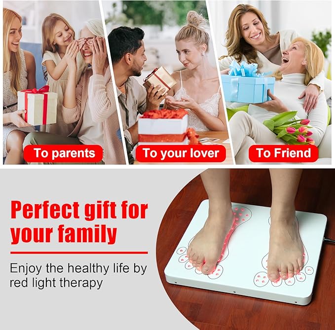 850nm Infrared Foot Therapy Device - Red Light Panel for Feet and Toes with Adjustable Heat & Timer, Home & Office Comfort Care