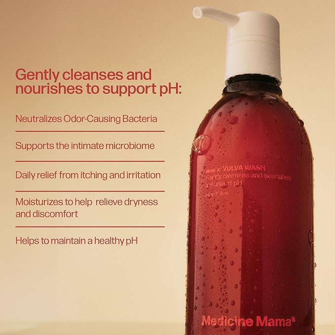 Medicine Mama's Apothecary VMAGIC Gentle Feminine Wash pH Balanced to Cleanse and Rejuvenate Intimate Skin with Chamomile, Collagen, Vitamin E and Sage – Hormone Free – 3 Pack, 8 oz Each