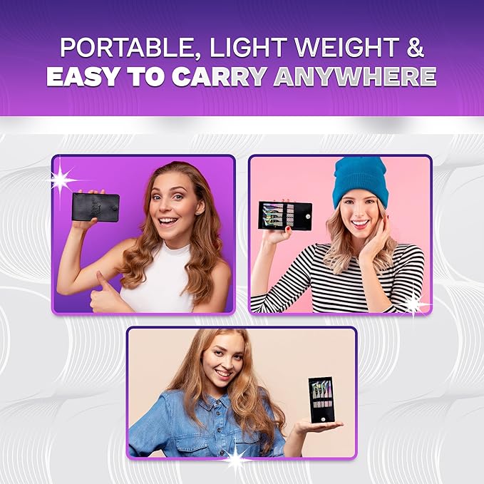 5 Pcs Fiber-Tip Japanese Steel Lash Tweezer Set with Leather Case, Professional Eyelash Tweezers for Lash Extensions – Titanium Coated, 90 & 45 Angled, Precision Pointed Tweezers (Rainbow Color)