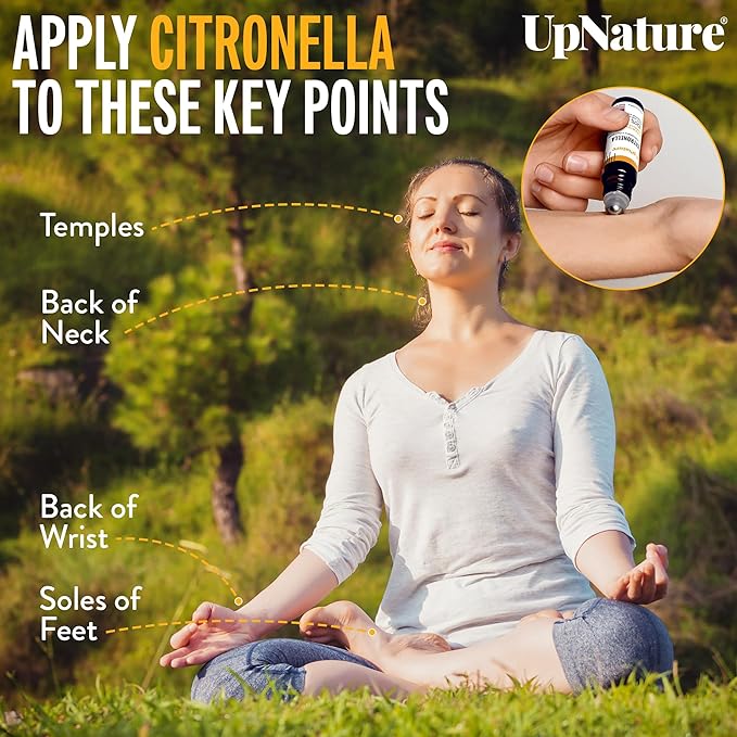UpNature Citronella Oil Roll On – 100% Natural Citronella Essential Oil for Skin - Camping Essentials