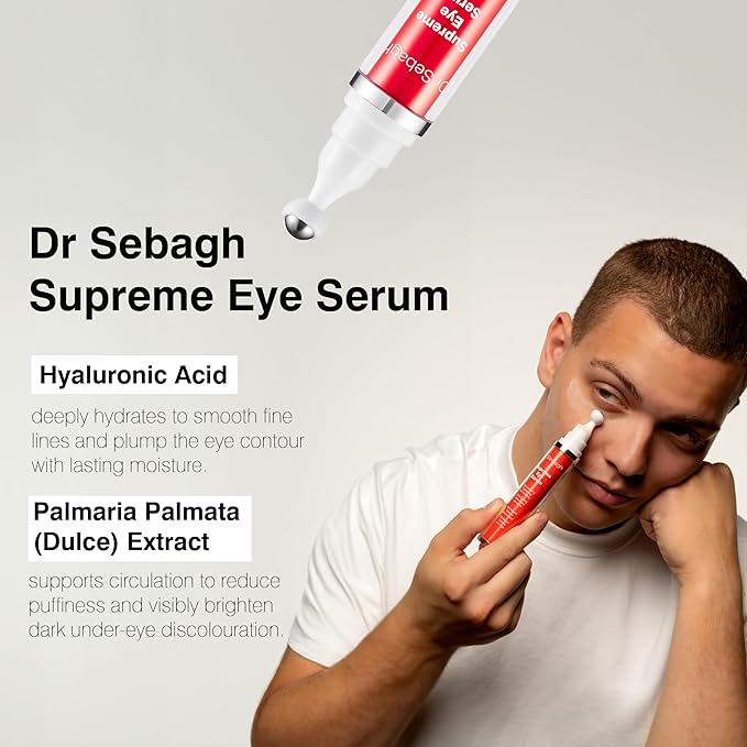 Dr Sebagh Supreme Eye Serum (0.51 fl oz) - Advanced Roll-On Formula - Designed to Aid Smoother Younger & Firmer-Looking Skin - Helps Reduce Puffiness Circles Fine Lines & Wrinkles - Boosts Elasticity