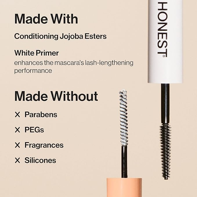 Honest Beauty 2-in-1 Extreme Length Mascara, Lash Primer, 3-Pack, Cruelty-Free, Safe for Sensitive Eyes, 0.27 fl oz each (pack of 3)