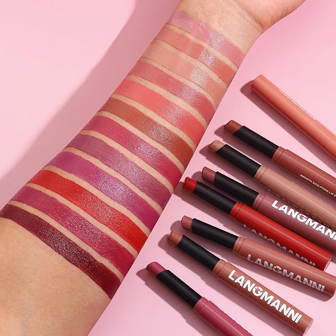 Jolilab 3Pcs Velvet Matte Lipstick Nude Matte Soft Dark Color Stick High Pigmented Long-Lasting Waterproof Lip Stick Lip Balm Beauty Cosmetics Gift for Women（04#+05#+06#