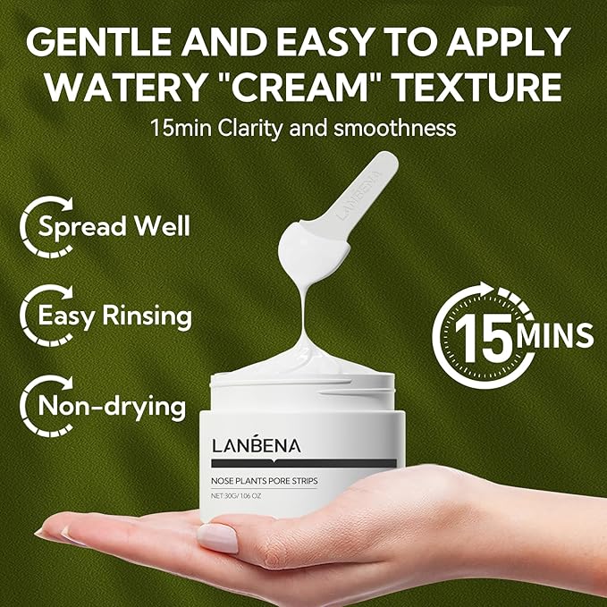 LANBENA Blackhead Remover, Nose Pore Strips for Blackheads, Black Head Remover Mask for Face, Puntos Negros, 30g+60pcs paper