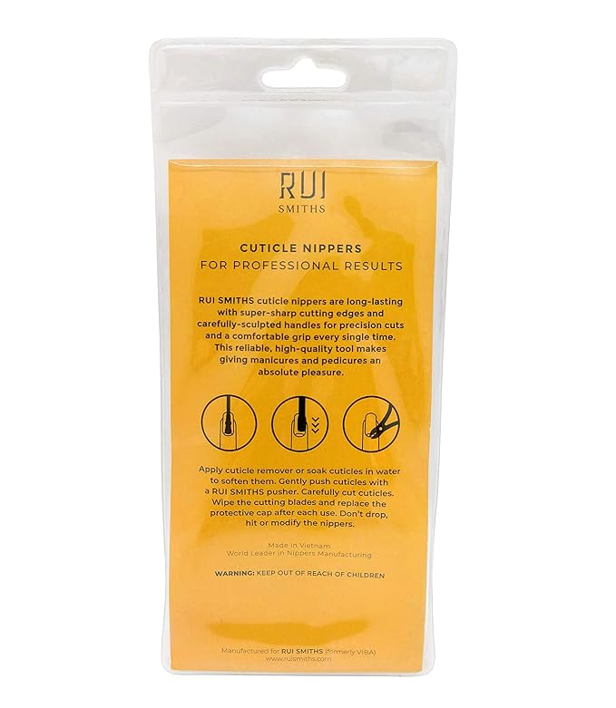 Rui Smiths Professional Cuticle Nippers | Precision Surgical-Grade Stainless Steel Cuticle Trimmer, French Handle, Double Spring, 6mm Jaw (Full Jaw)