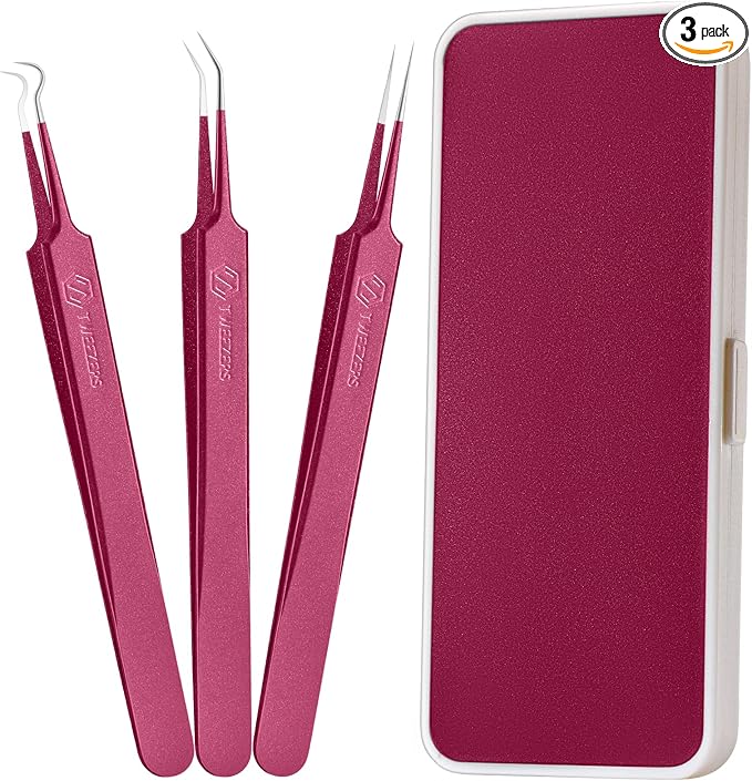 WSYUB Blackhead Remover Tweezers,Professional Facial Blackhead Tweezers,Ingrown Hairs TweezersPimple Popper Tool Kit, Dermatologist Tweezers for Acne Removal, Extraction Tweezers