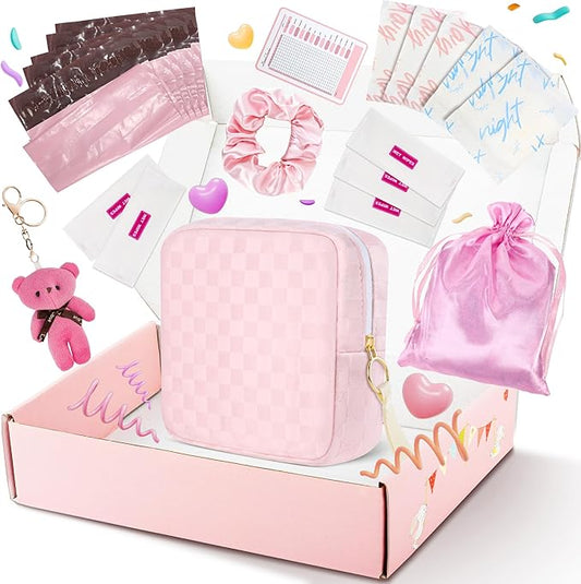 First Period Kit for Girls, 5.3" Checkered Tampon Holder for Purse, Menstrual Starter Tampon Bag Pad Pouch, Emergency Sanitary Napkin Storage Bag Teen Period Kit Gifts for Tweens