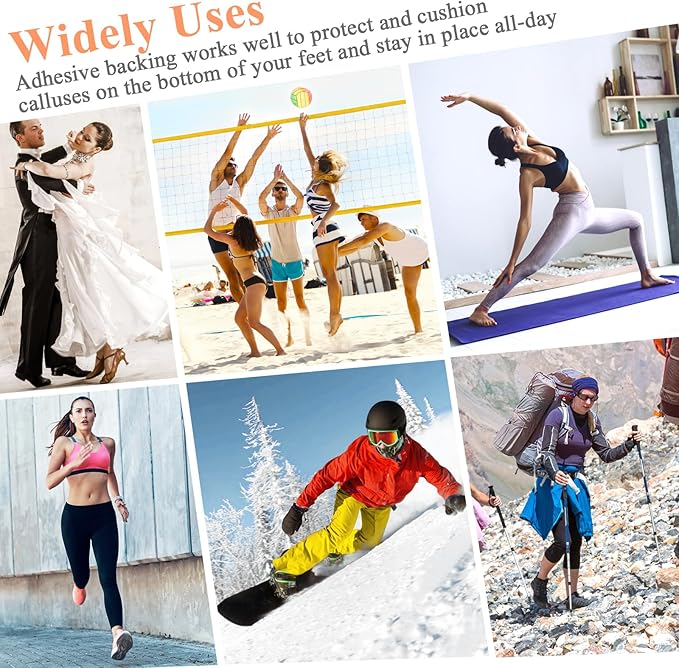 72 Pcs Callus Cushions for Feet - Soft, U Shape Metatarsal Pads for Pain Relief - Adhesive Coin Pads Protect Calluses from Shoes Rubbing - For Women & Men