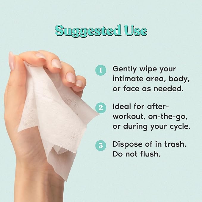 Her Fantasy Box | Everywhere Wipes – 100% Organic Cotton, Gentle & Refreshing, pH-Balanced, Fragrance-Free, Plant-Powered for Body, Face & Intimate Areas, Ideal for Sensitive Skin - 2 Pack, 30 Wipes