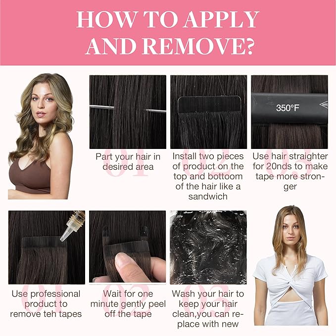 GOO GOO Tape in Hair Extensions Human Hair, R7/60F Rooted Ash Blonde with Frosted Highlights, 14inch 50g 20pcs, Skin Weft Seamless Invisible, Silky Straight with Thick Ends, Remy Human Hair