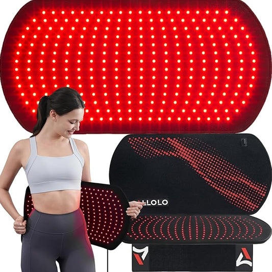 ALLOLO Red Light Therapy for Body, 27.6"*13.9" Large Infrared Light Therapy with Timer, 280pcs 3-in-1 LEDs 660nm&850nm Red Light Therapy Pad for Back Belly Knee Joint (with Storage Bag & Glasses)