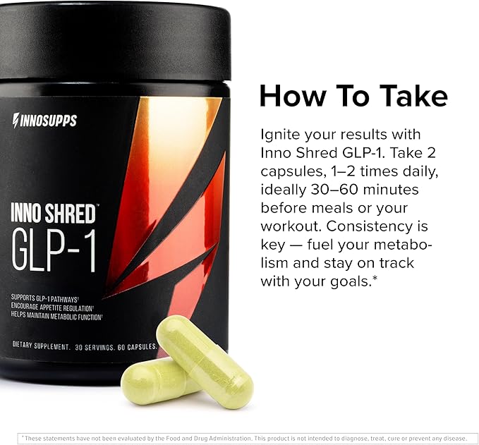 InnoSupps Inno Shred™ GLP-1 | Thermogenic Support + Appetite Support + Energy* | Berberine + Chromium | 60 Capsules. 30 Servings.