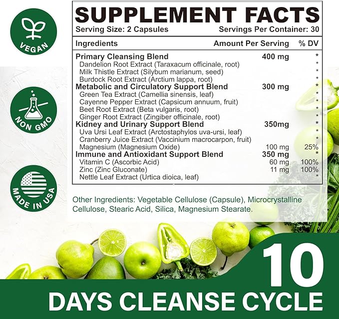 25-in-ONE CannaKlean & Detox Capsules - Natural Detox Cleanse, Natural Herbal Formula for Body Purification, Kidney & Liver (120 Capsules) -2 Pack