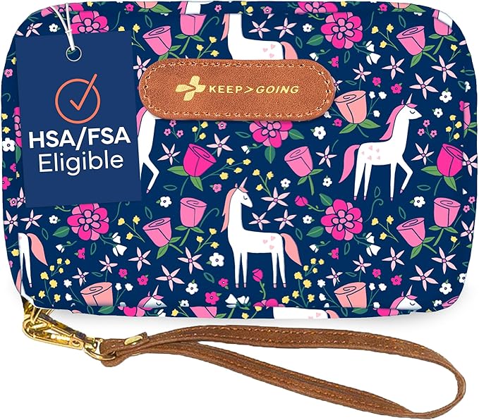 KeepGoing Travel First Aid Kit for Kids – 130 Pc. for Car, Home, Purse, Diaper Bag & Backpack with Latex-Free Bandages - Mini First Aid Kit Travel Size TSA-Approved