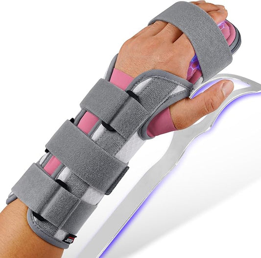 FEATOL Resting Hand Splint For Men and Women, Stroke Hand Night Immobilizer Pain Relief For Carpel Tunnel, Stroke Recovery, Left, Large