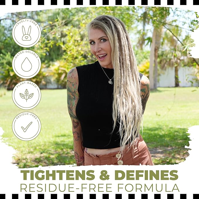 Dollylocks Sea Salt Texture Spray | Plant-Based, Vegan, Residue-Free | Tighten Locs Dreadlocks | Loose Hair Care | Tea Tree Spearmint | 8oz