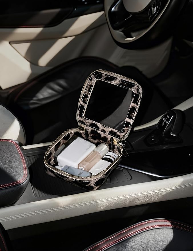 Popvibe Clear Makeup Bag Travel Cosmetic Case Transparent Toiletry Bag with Zipper, Portable Make Up Organizer Traveling Compact Car Bag for Essentials