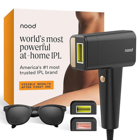 Nood™ NEW Flasher Pro — IPL Laser Hair Removal Device & Anti-Aging Red Light Therapy for Women & Men — Pain-free, Permanent, Visible Results After First Use & Works Everywhere Hair Grows — Matte Black