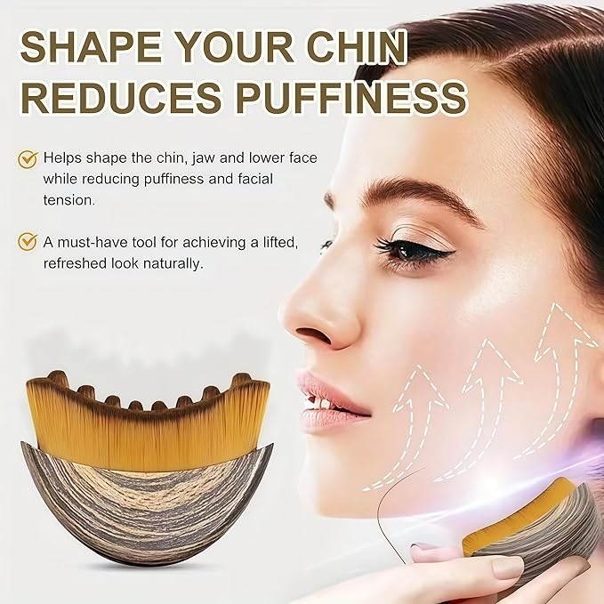2 PCS Lymphatic Contour Face Brush, Contour Face Brush for Lymphatic Drainage,Ergonomically Designed to Fit The Skin Precisely,Improves Skin Glow & Absorption