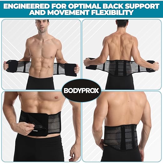 Bodyprox Breathable Back Brace, Back Support Brace for Men and Women.