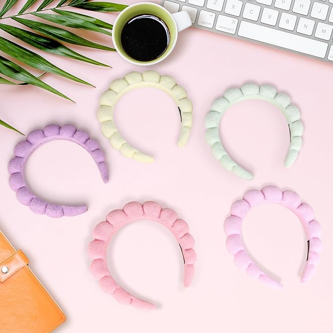 10 Pcs Spa Headband Bulk for Women Makeup Headband for Washing Face (Terry Cloth)