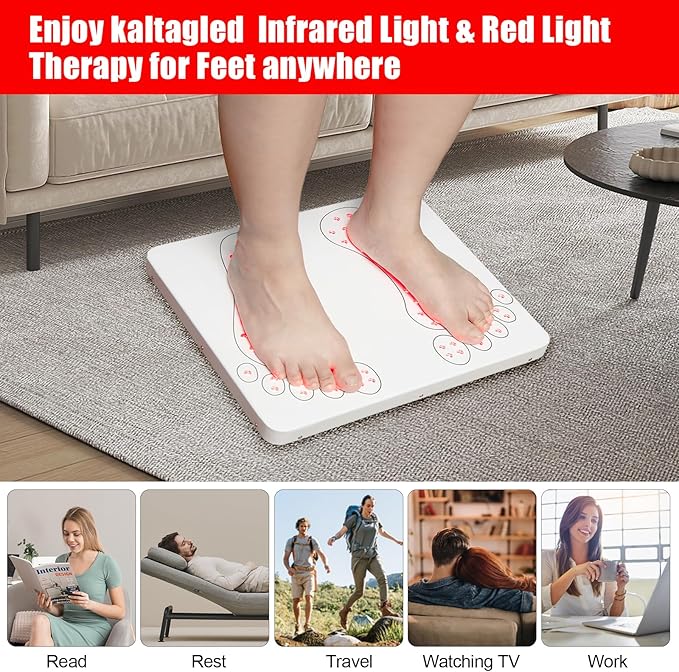 850nm Infrared Foot Therapy Device - Red Light Panel for Feet and Toes with Adjustable Heat & Timer, Home & Office Comfort Care