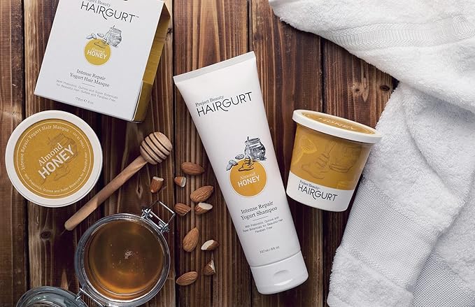 Intense Repair Almond-Honey Conditioner Set, Natural 3-Piece - Shampoo, Conditioner, Hair Mask for Dry, Damaged, Frizzy Hair & Growth, 8.0 fl oz