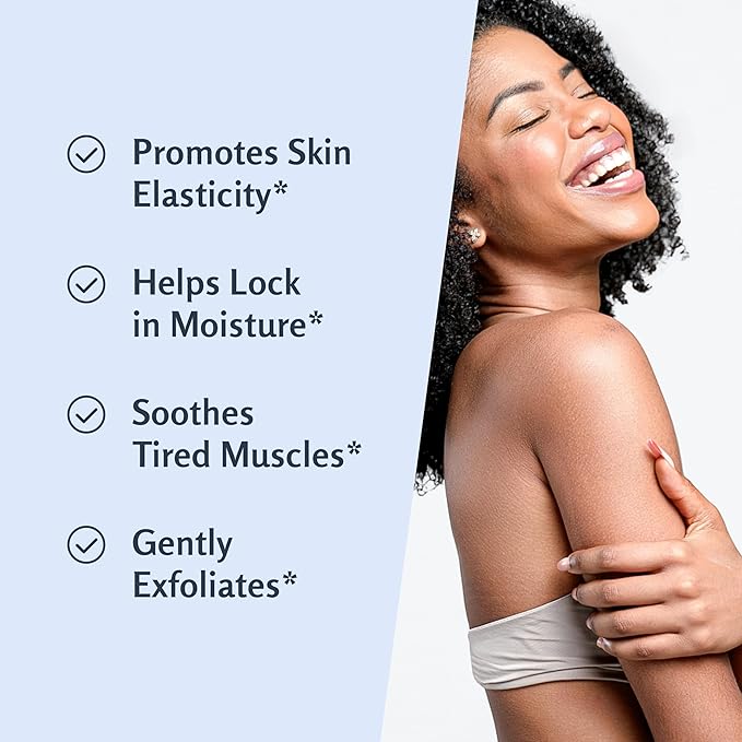 Magnesium Body Scrub for Sore Muscles, Exfoliation & Relaxation | Calming & Moisturizing Mineral-Rich Dead Sea Salt with Collagen, Stem Cell & Shea Butter, for Body, Hands & Feet, 16oz by M3 Naturals