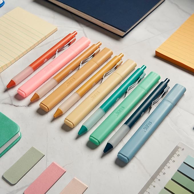 BLIEVE - Aesthetic Highlighters and Gel Pens With Soft Ink and Chisel Tip, Bible Highlighters and Pens No Bleed, Dry Fast Easy to Hold, for Bible Journaling Planner School Supplies (VINTAGE)