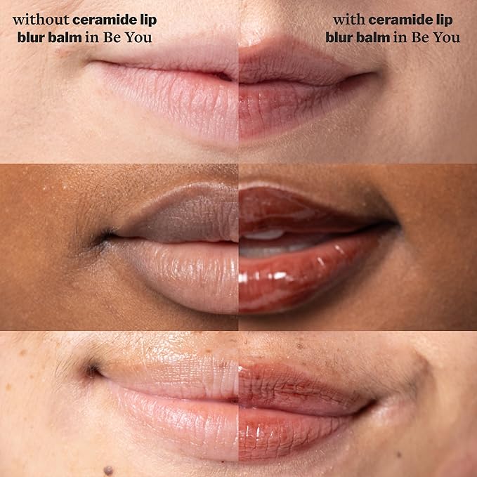 Cocokind Ceramide Lip Blur Balm, Be You - Rich Brown Hydrating Lip Balm with Ceramides & Peptides, Made for Sensitive Skin & Lips, Unflavored & Fragrance-Free - 3 pack