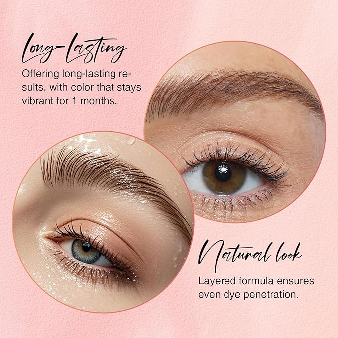 Lash Color Kit Brown Professional Lash and Brow Color Kit with Natural Effects Long Lasting Lasts 4 Weeks Easy to Use for Salon & Home Use