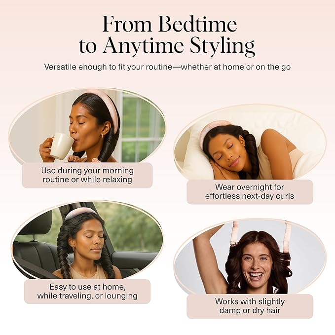 Kitsch Satin Heatless Curling Set – Heatless Curls Overnight with 34" Hair Curler & 2 Satin Scrunchies – Comfortable Hair Curlers to Sleep In for Frizz-Free, No Heat Damage Styling - Sunset Tie Dye