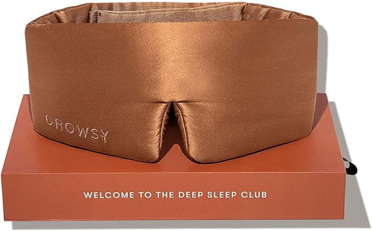 DROWSY Silk Sleep Mask - Face-Hugging, Padded Cocoon for Luxury Sleep in Total Darkness - 100% Pure Mulberry Silk (Tuscan Kiss)
