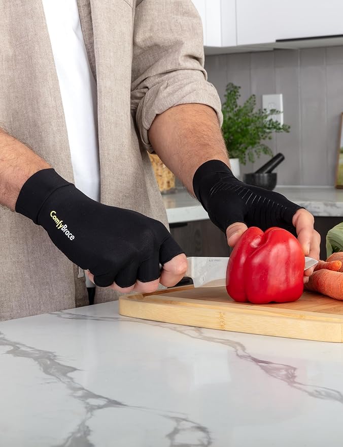 ComfyBrace Copper Infused Compression Arthritis Gloves for Hand & Finger Relief from pain/swelling caused by Rheumatoid Arthritis, Carpal Tunnel, Tendonitis and Poor Circulation, Fits Men & Women
