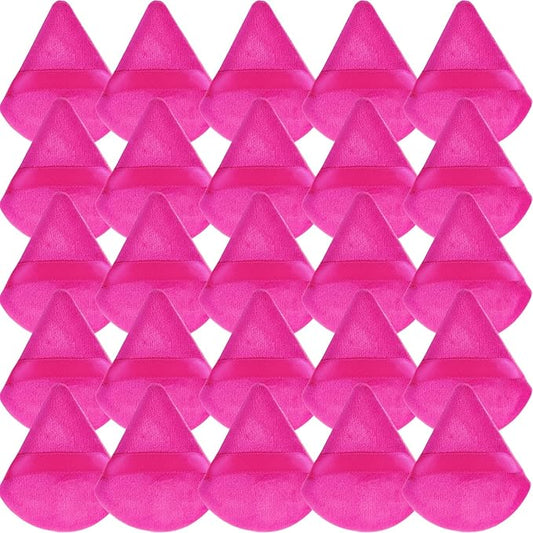 GXXMEI 30PCS Powder Puff Face Makeup Sponge Soft Velour Triangle Powder Puffs for Loose Powder Setting Powder Cosmetic Foundation Beauty Sponge, Stocking Stuffers Gift for Women (Pink)