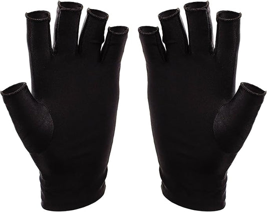 SUNUV LED Gloves for Gel Nails, UPF 50+ Anti UV Gloves for Gel Nail Lamp, Professional UV Gloves for Nail Techs