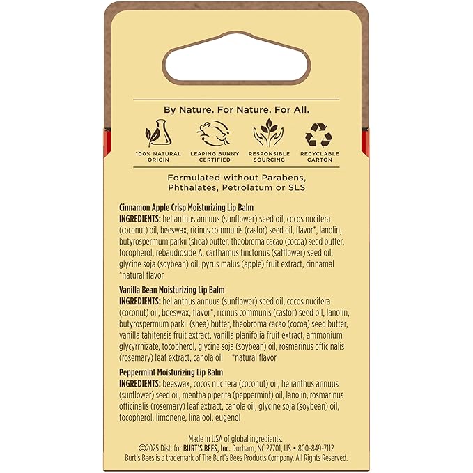 Burt's Bees Winter Wonders Lip Balm Set, Natural Origin Lip Care, 3 Tubes, 0.15 oz.