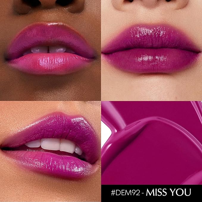 Depuplum Purple Lipstick for Women Hydrate Lipstick Glossy Moisture Lip Gloss Sheer-Medium Coverage Long Lasting Lipsticks for Dry Lips, DM92 Purplish Red