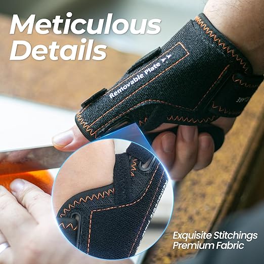New Upgraded 2 in 1 Thumb Brace, Removable Thumb Spica Splint Left Right Hand with 3 Level Stability, Reversible Thumb Support for CMC, De Quervain’s Tendonitis, Trigger Thumb (M/L, Black)