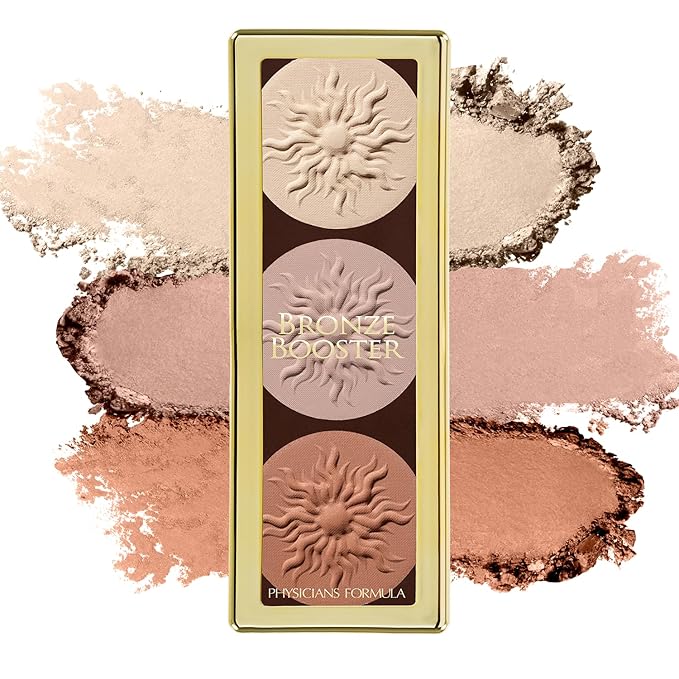 Physicians Formula Bronze Booster Highlight & Contour Palette with Brush, Blendable & Buildable Finish - Matte Sculpting