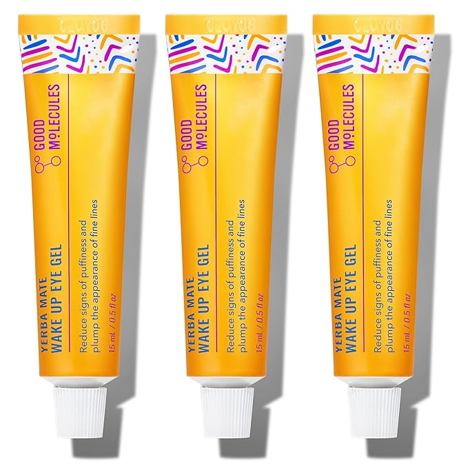 Good Molecules Yerba Mate Wake Up Eye Gel Pack 3 – 15 ml Each | Hydrating Under Eye Gel with Hyaluronic Acid & Caffeine for Dark Circles and Puffiness