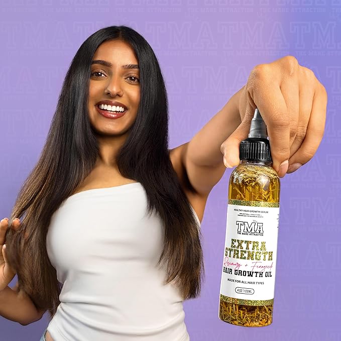 The Mane Attraction Extra Strength Rosemary + Fenugreek Herbal Hair Growth Oil | Infused With Castor Oil for ALL Hair Types