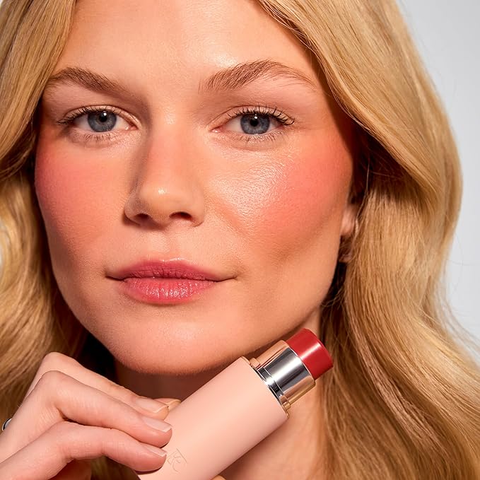 EarthsCure Cream Blush Stick (Deep Cherry) - Multi-Use Cheek, Lip & Eye Tint - Buildable Hydrating Formula, Natural Dewy Finish - 1 Piece