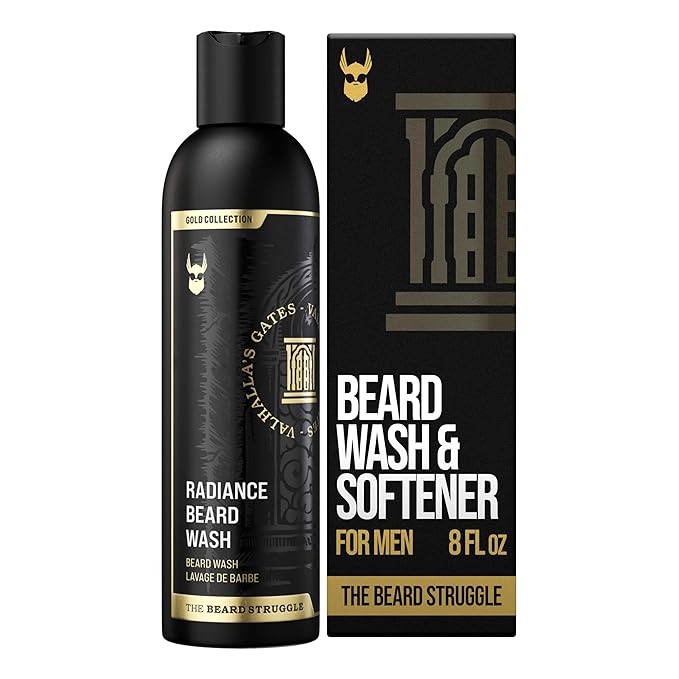 The Beard Struggle Radiance Beard Wash – Gold Collection, Valhalla’s Gates – Cleanse, Nourish & Soften – Beard Cleanser for Men (8 fl oz)