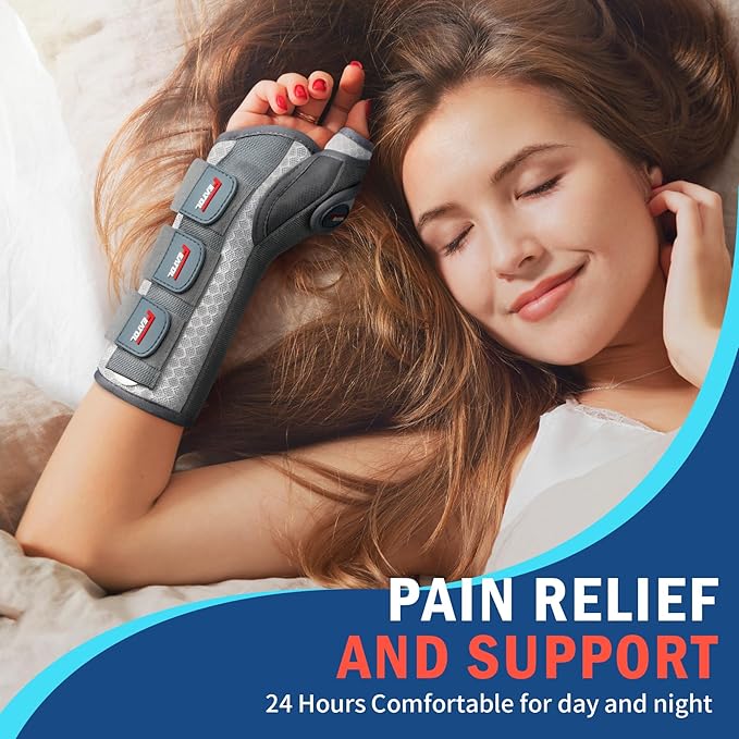 FEATOL 2 Pack Wrist Brace with Thumb Spica Splint for De Quervain's Tenosynovitis, Carpal Tunnel, Tendonitis, Arthritis-Thumb Brace for Pain Relief-Left & Right-S/M-White Pink