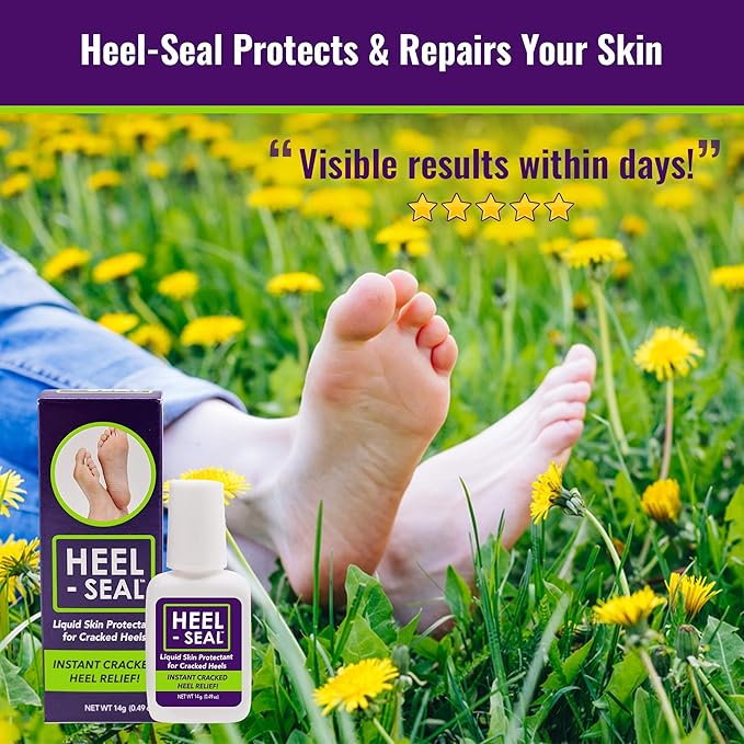 New Larger Size, 3X the Applications - The #1 Liquid Skin Protectant for Cracked Heels, Cracked Feet Treatment, Liquid Bandage, Must-Have Foot Care for Cracked Feet, Foot Repair